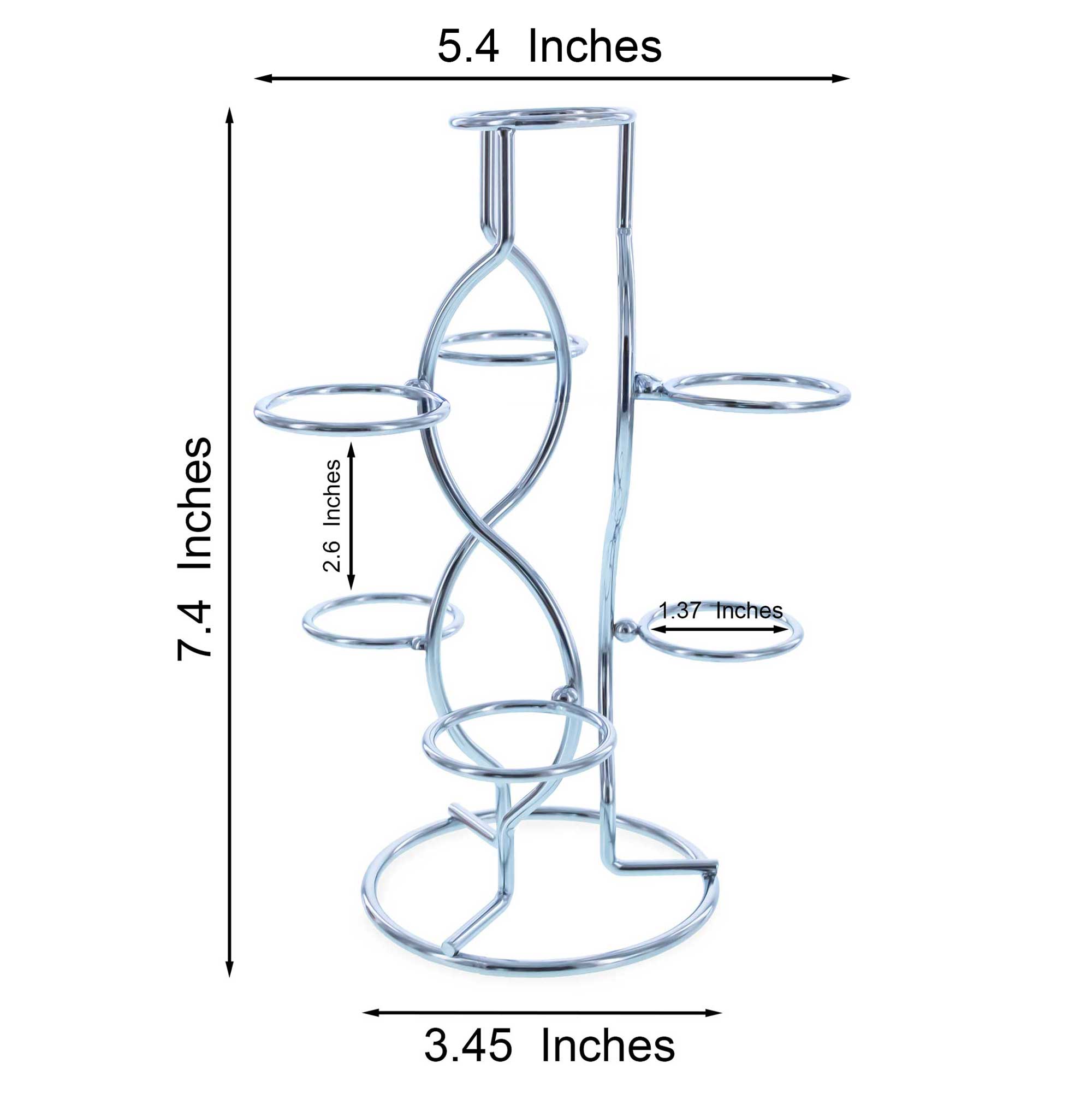 7-Ring 3-Tier Silver Wire Metal Sphere Crystals Egg Stand Holder Display 7.4 Inches Egg Decorating > Stands > Metal La Vie Bien 7-Ring 3-Tier Silver Wire Metal Sphere Crystals Egg Stand Holder Display 7.4 Inches