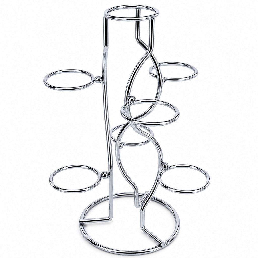 7-Ring 3-Tier Silver Wire Metal Sphere Crystals Egg Stand Holder Display 7.4 Inches Egg Decorating > Stands > Metal La Vie Bien 7-Ring 3-Tier Silver Wire Metal Sphere Crystals Egg Stand Holder Display 7.4 Inches