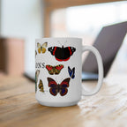 Papillons Butterfly Ceramic Mug — Vintage French-Inspired 11oz & 15oz Coffee Cup