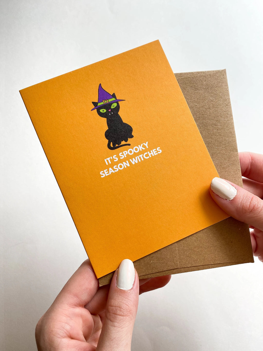 It's Spooky Season Witches Funny Halloween Card Black Cat Card by Five Dot Post