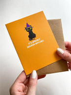 It's Spooky Season Witches Funny Halloween Card Black Cat Card by Five Dot Post