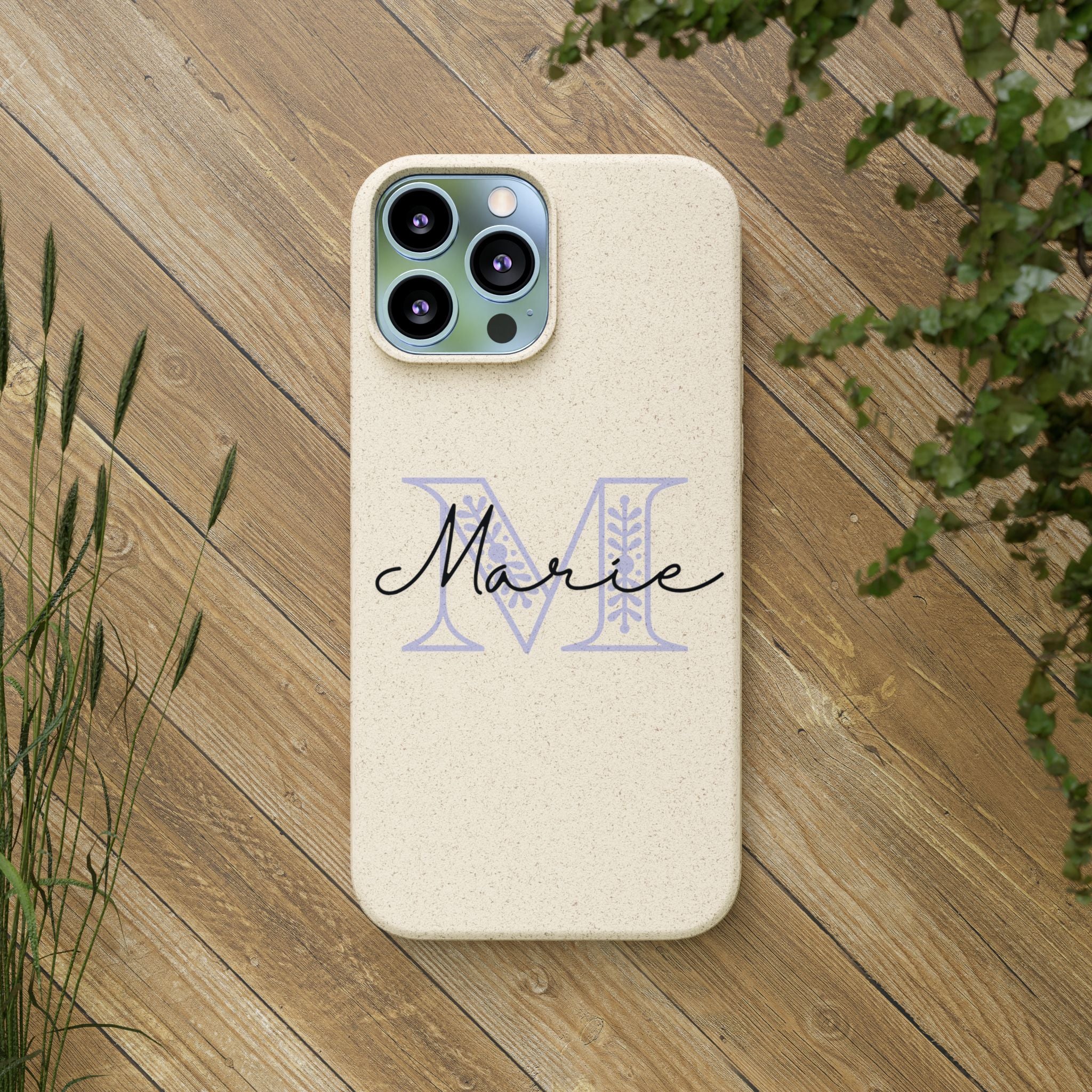 Eco - friendly monogrammed Phone case - La Vie Bien - biodegradable - custom phone case - eco cell phone case