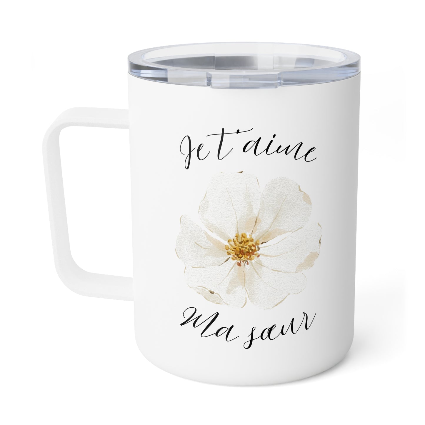 Tasse à café isolée Je t'aime Ma sœur