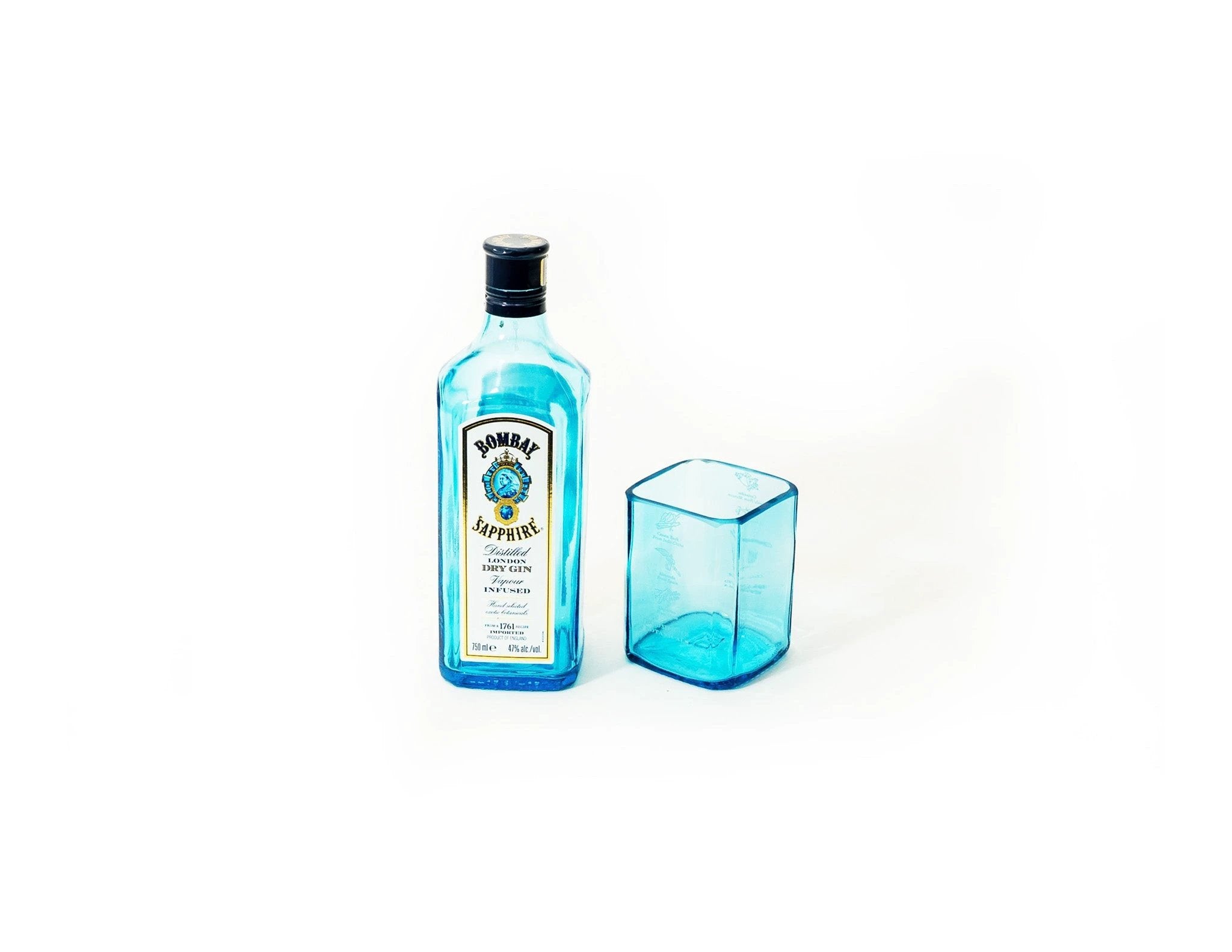 Gin Reclaimed Bottle Glassware - Set of 4 by Upavim Crafts