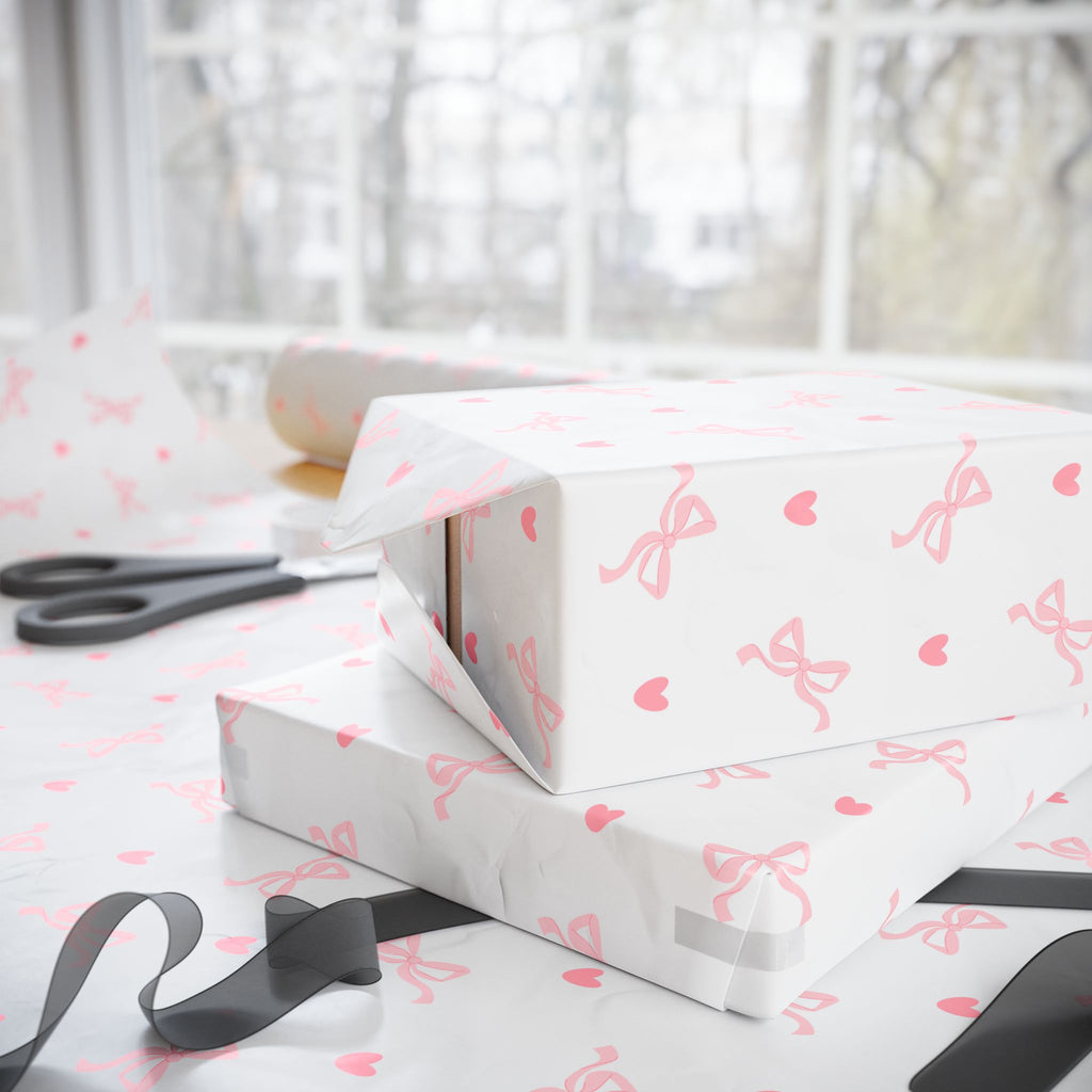 Coquette bows and hearts Wrapping Paper
