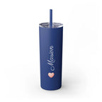 Personalized Skinny Tumbler with Straw by Printify