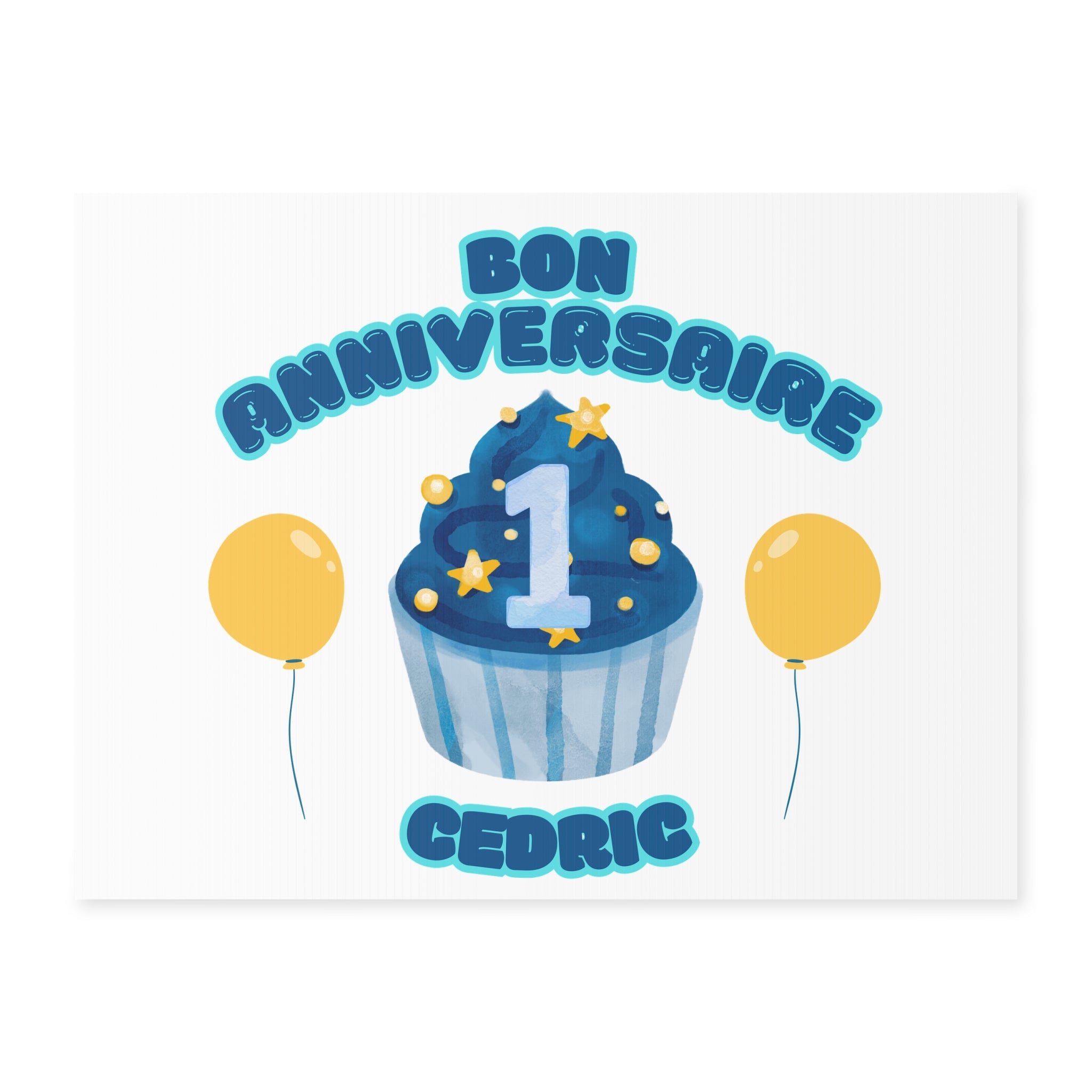 Bon Anniversaire Customized Birthday Yard Sign