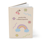Nuevos Comienzos (New Beginnings) Spanish Hardcover Journal — Pastel Rainbow & Doodles for mindful journaling, back to school