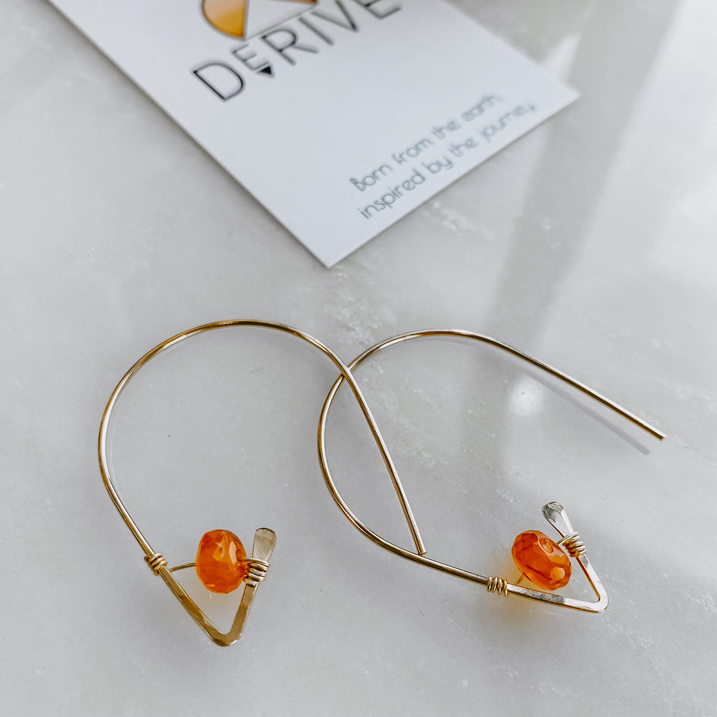 Carnelian Ear Threaders