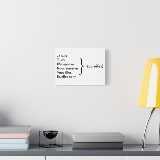 Je suis épuisée Matte wall canvas