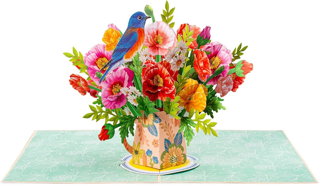 Poppy Blooms Pop Up Flower Bouquet Card by Paper Love