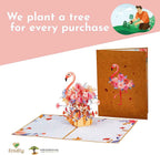 Floral Flamingo Pop Up Card - Frndly 8" x 6" by Paper Love