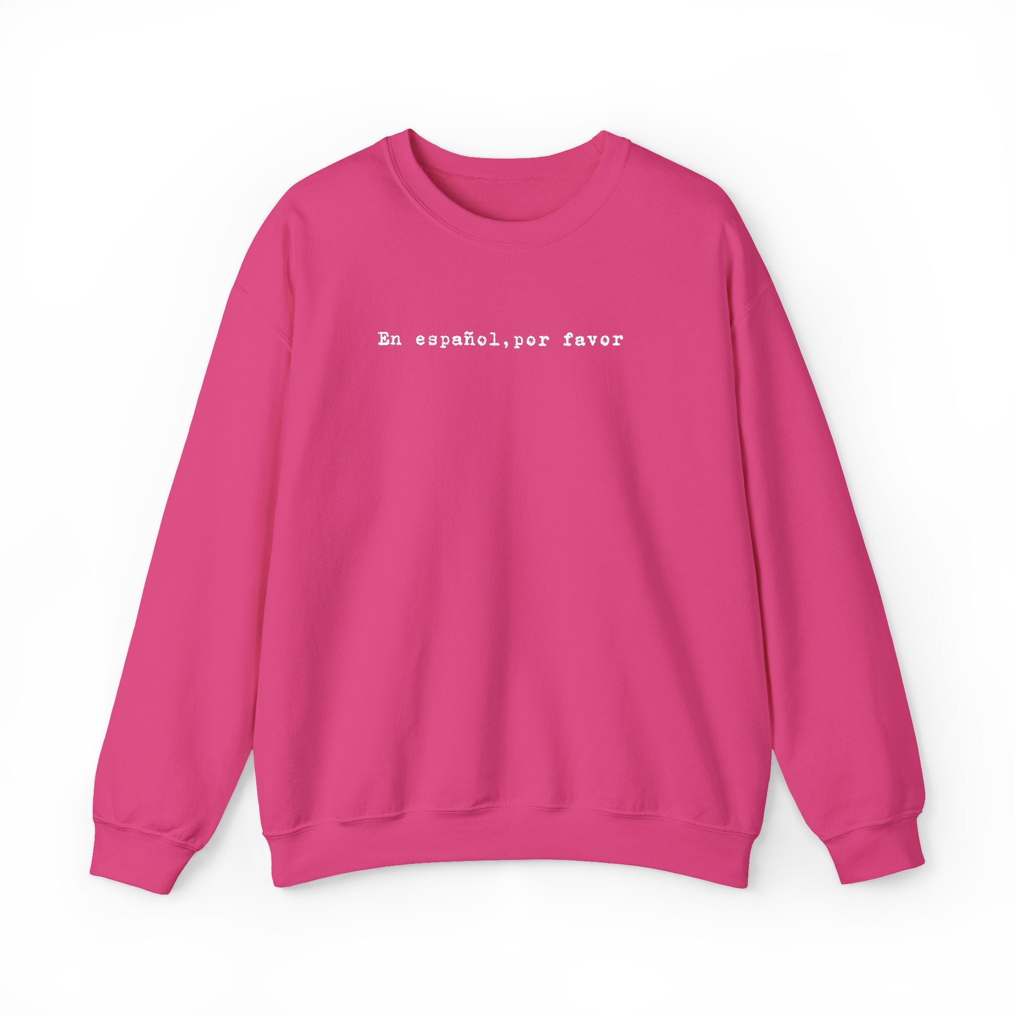 En español por favor embroidered Minimal Spanish Text Pullover