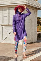 Lycra Purple Burkini Modest Swimwear M2496