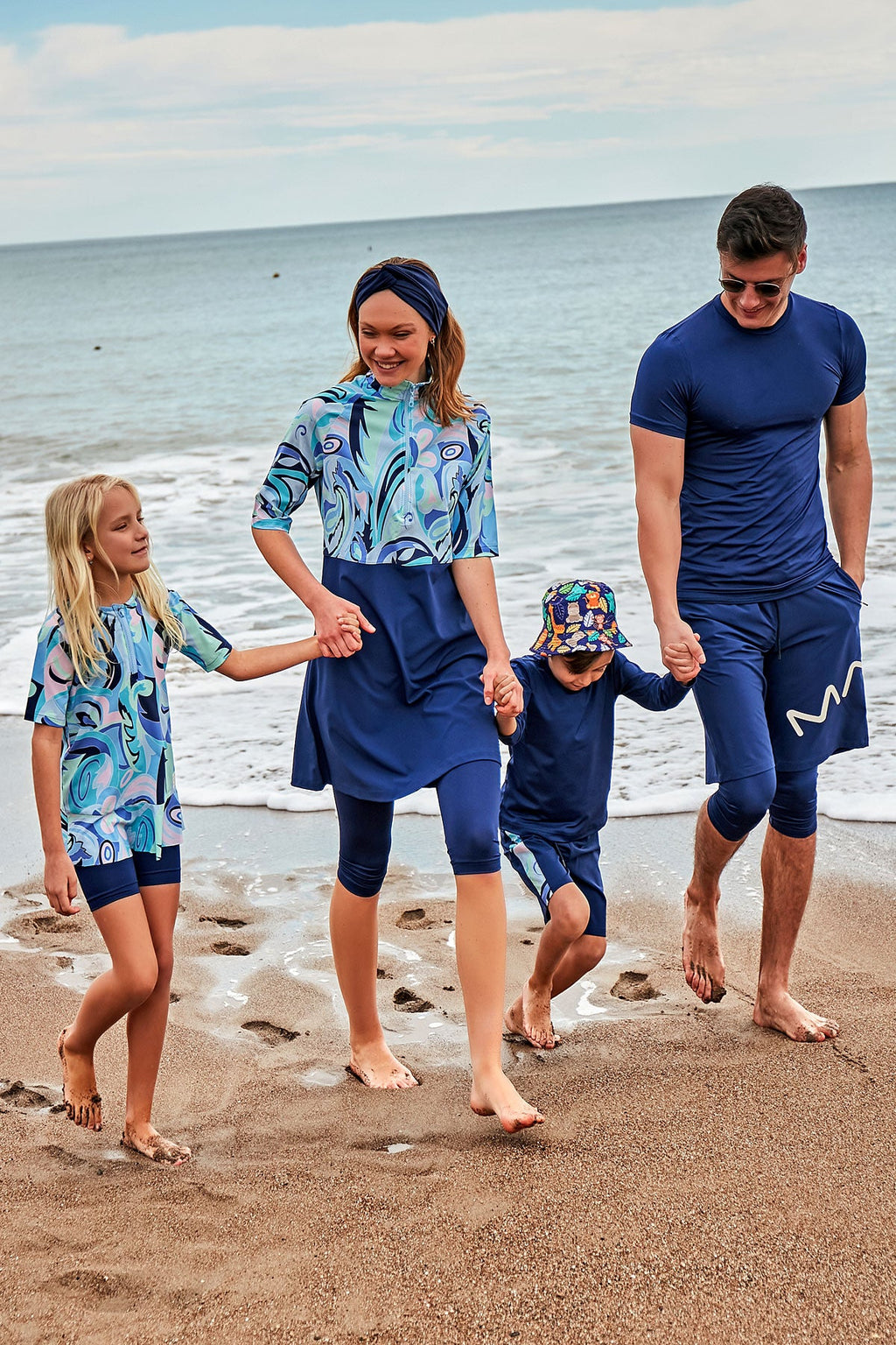 Woven Navy Half Coverage Swimsuit M2460
