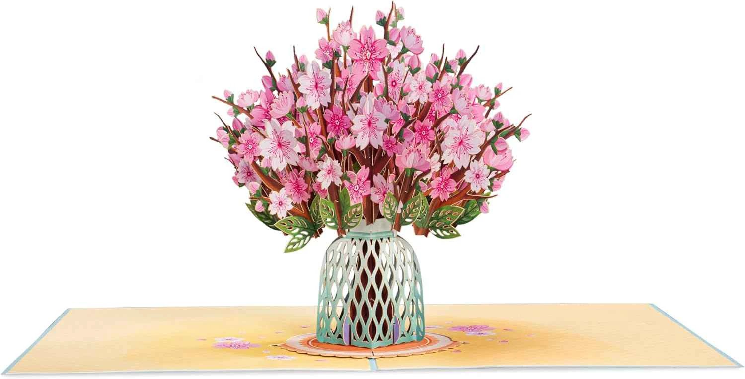 Cherry Blossom Oversized Pop Up Card with Keepsake by Paper Love