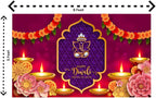 8x5 Feet Happy Diwali Fabric Reusable  Backdrop Banner