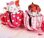 Love Cat Mugs Pop Up Card- 5" x 7" by Paper Love