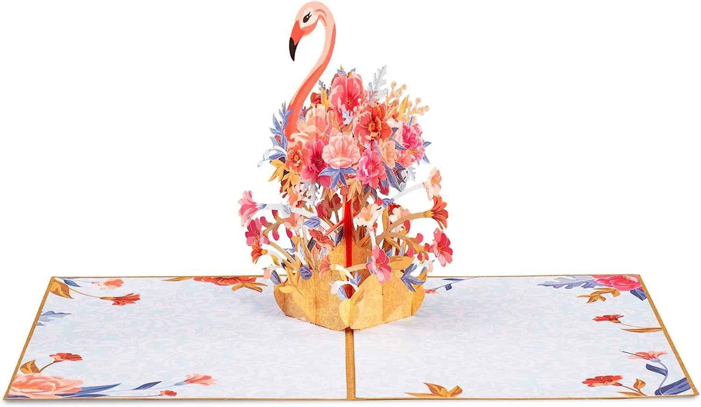 Floral Flamingo Pop Up Card - Frndly 8" x 6" by Paper Love