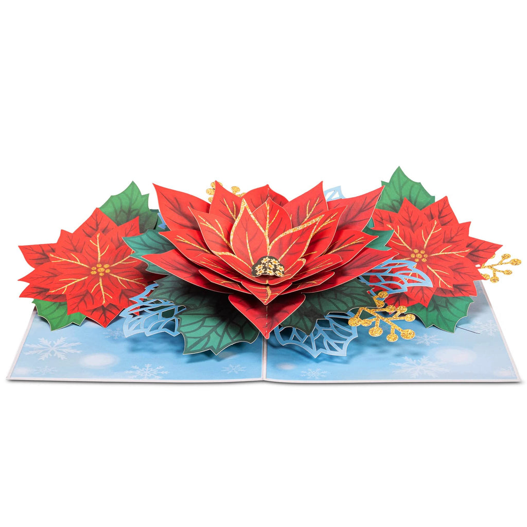 Poinsettia Flower Pop Up Christmas Card by Paper Love