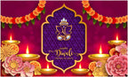 8x5 Feet Happy Diwali Fabric Reusable  Backdrop Banner