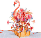 Floral Flamingo Pop Up Card - Frndly 8" x 6" by Paper Love