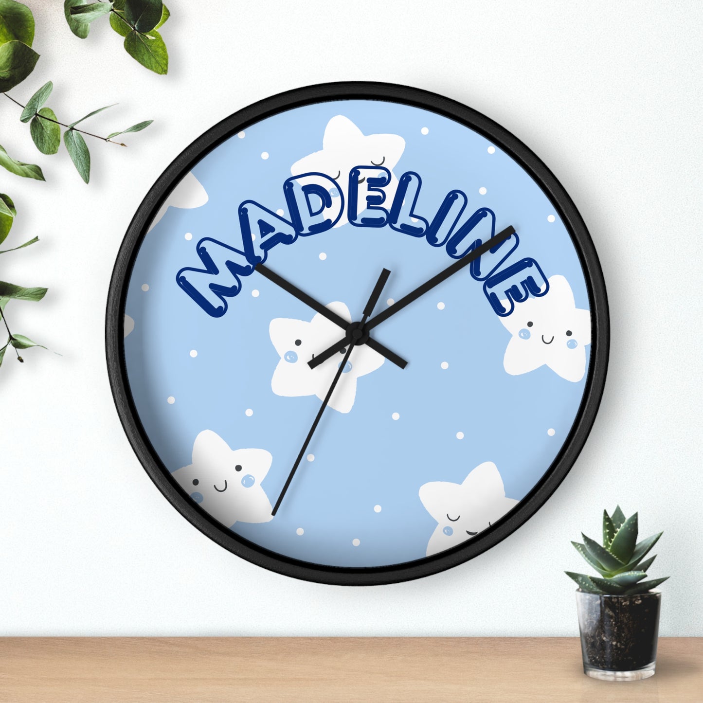 Customizable Kid's room name wall clock