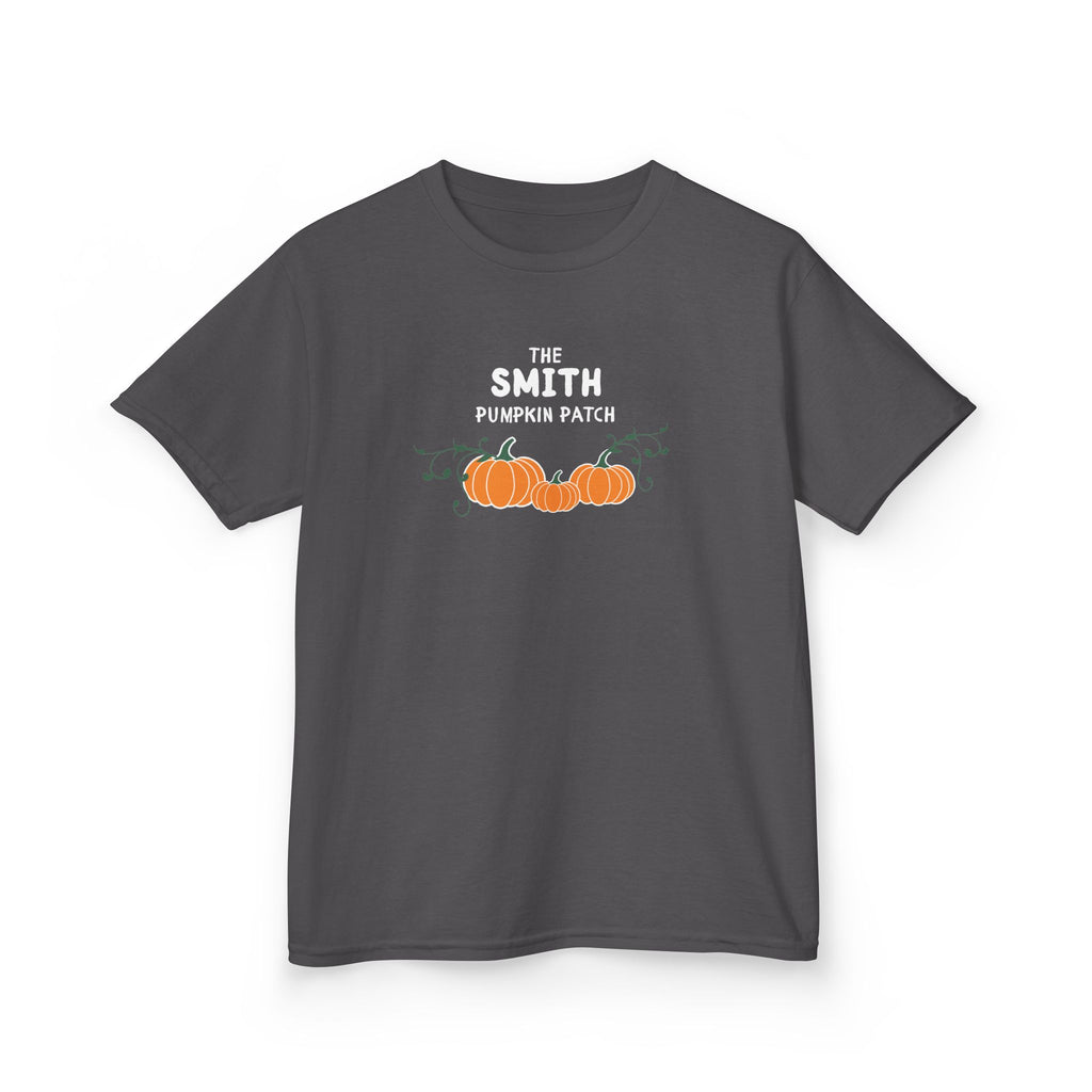 Custom Kids Family name Pumpkin Patch Tee, Personalized Fall Shirt for Family photos