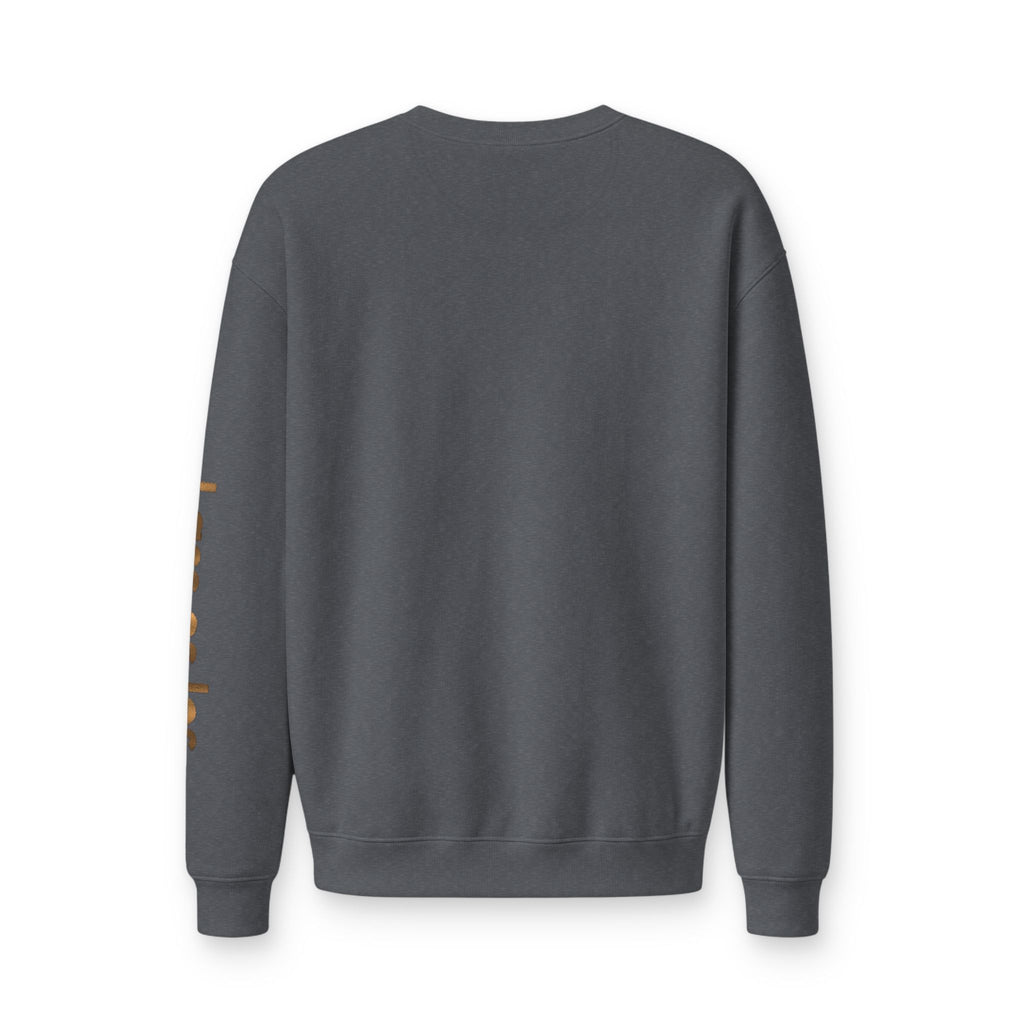 Im Hier Und Jetzt Crewneck Sweatshirt, metallic foil print German Phrase In the Here and Now, Let it go meditative phrases, Minimal Script