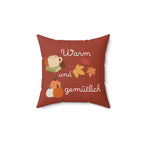 German Warm und gemütlich Autumn Cozy Pillow, Fall Decor Throw Pillow
