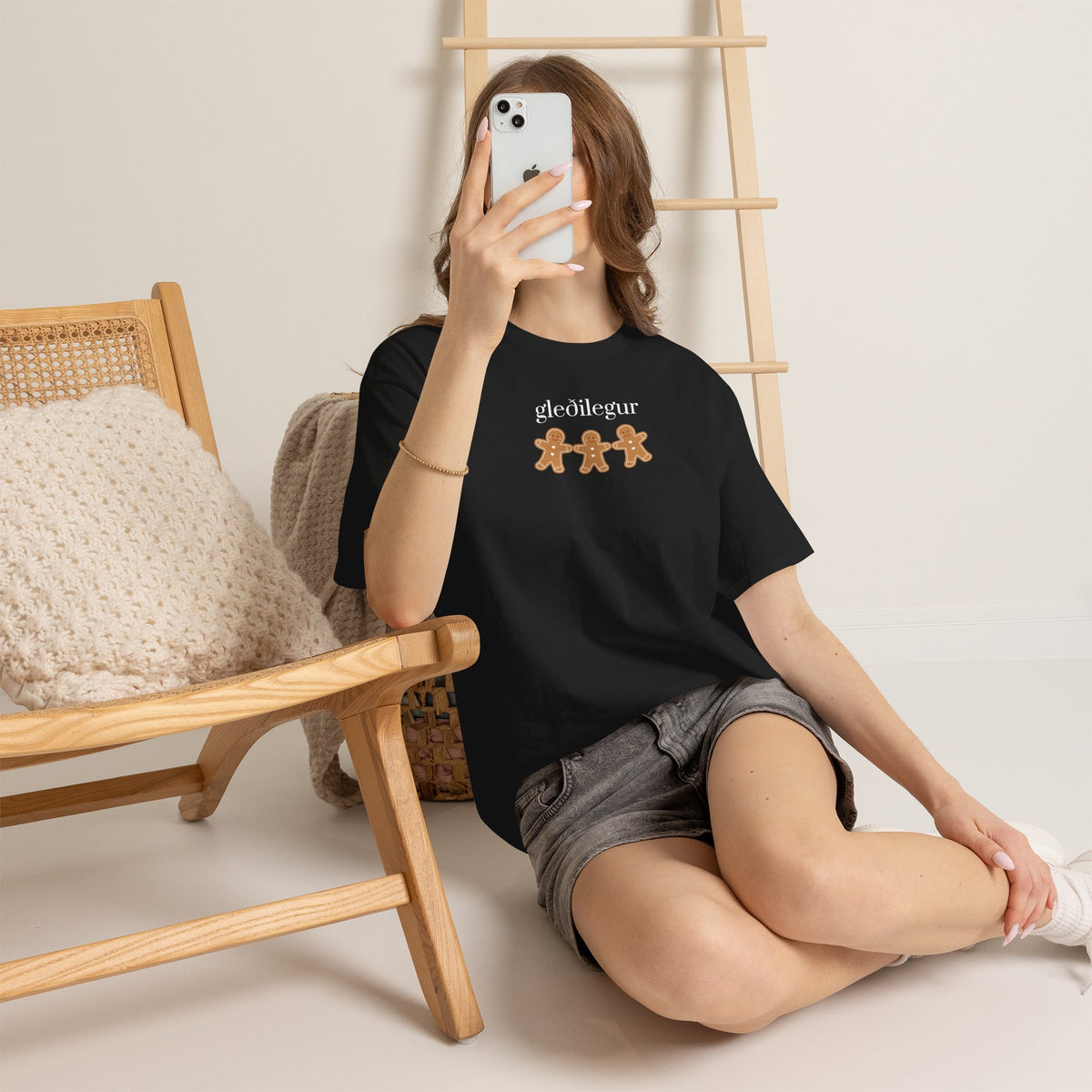 Icelandic joyful Christmas Gingerbread buddies adult T-Shirt