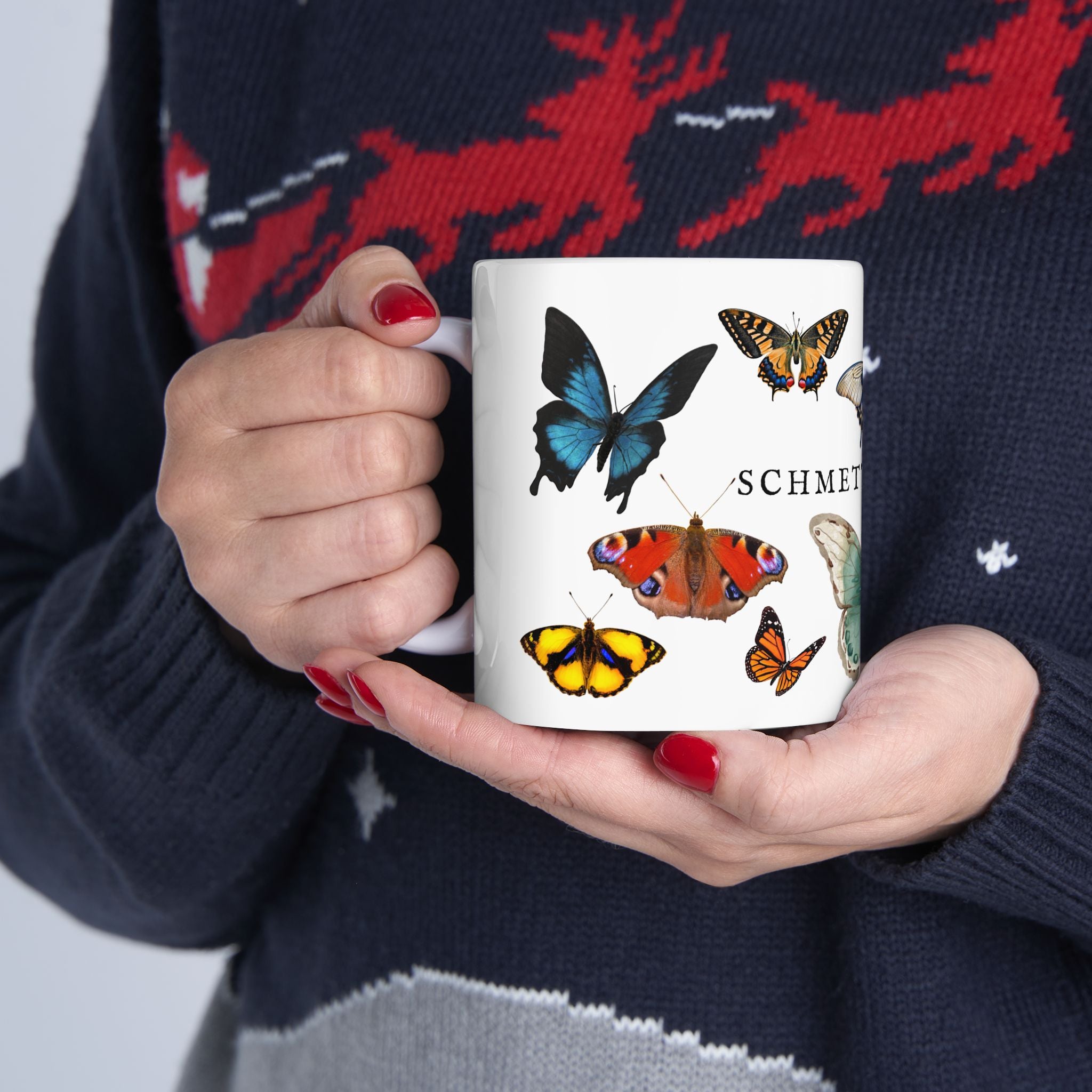 German Schmetterlinge vintage Butterfly Species Ceramic Mug — Vintage style Illustration (11oz & 15oz)