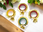 Assorted & Adjustable Penny Bangles with Dangler, Set of 4