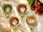 Assorted & Adjustable Penny Bangles with Dangler, Set of 4