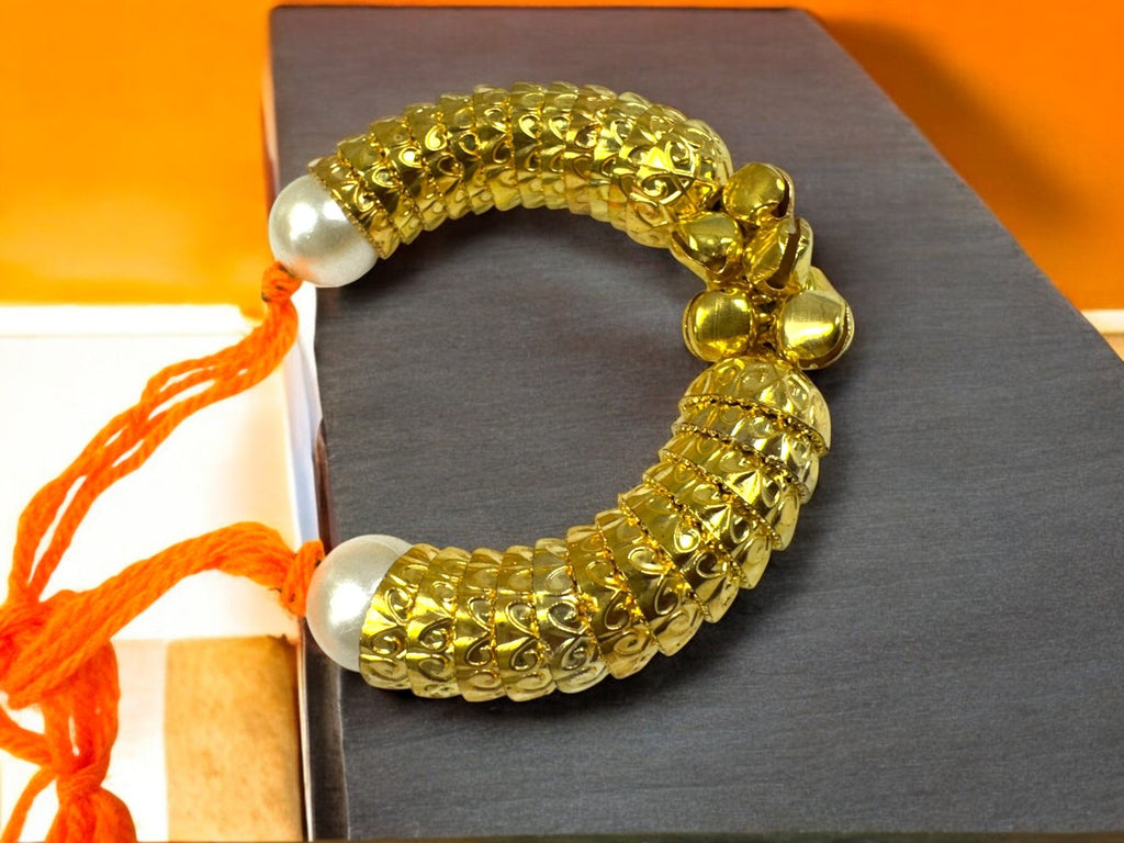 Beautiful Ghungroo & Shell Bracelet Set of 6 for Wedding rituals, Mata ki chowki, Pooja - Set of 6 (Copy)