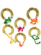 Beautiful Ghungroo & Shell Bracelet Set of 6 for Wedding rituals, Mata ki chowki, Pooja - Set of 6 (Copy)
