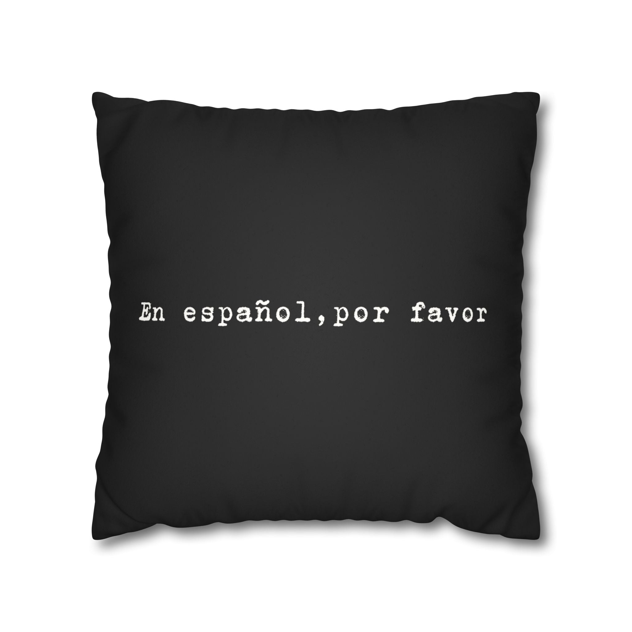 En español, por favor faux suede throw pillow cover