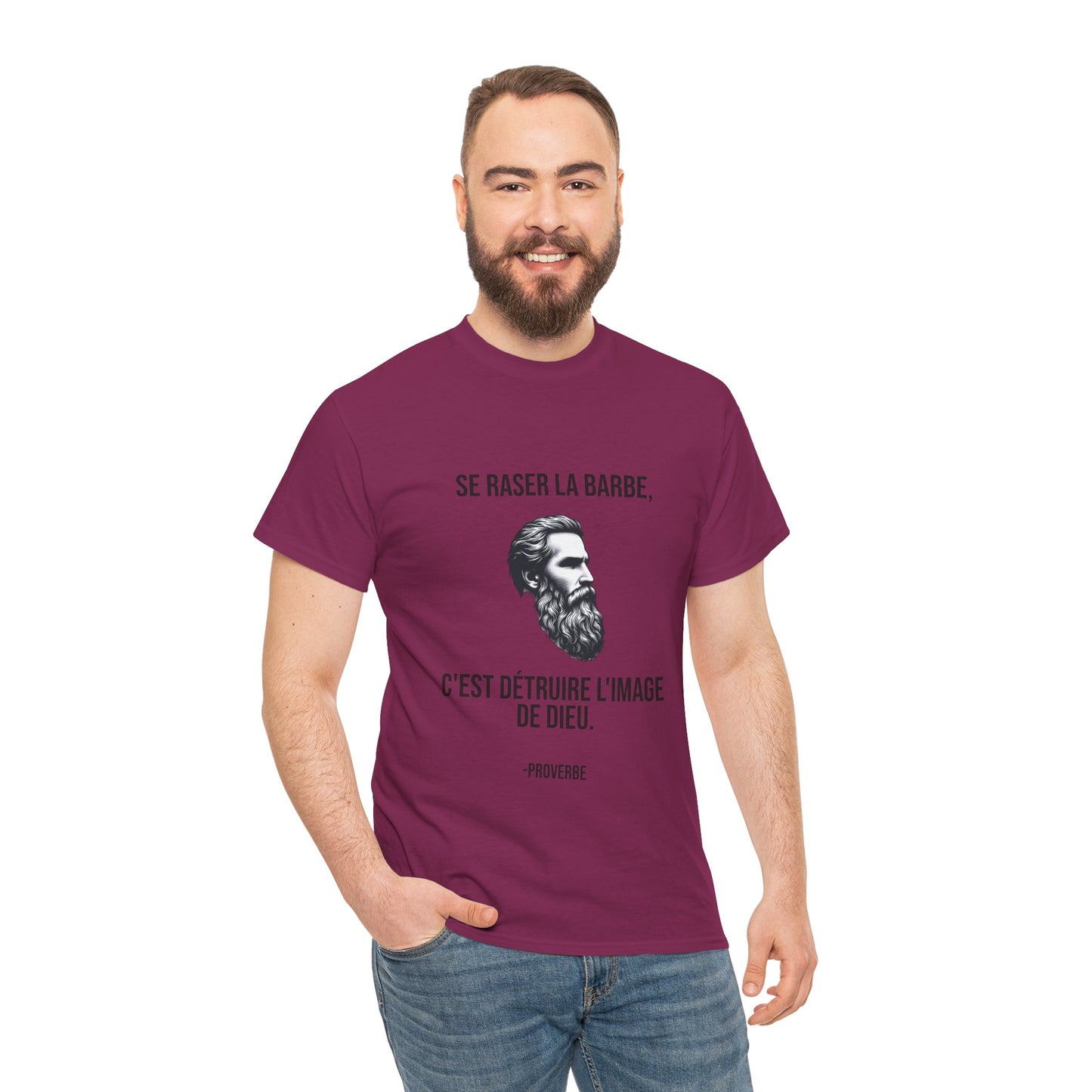 Se raser la barbe French proverb Tee