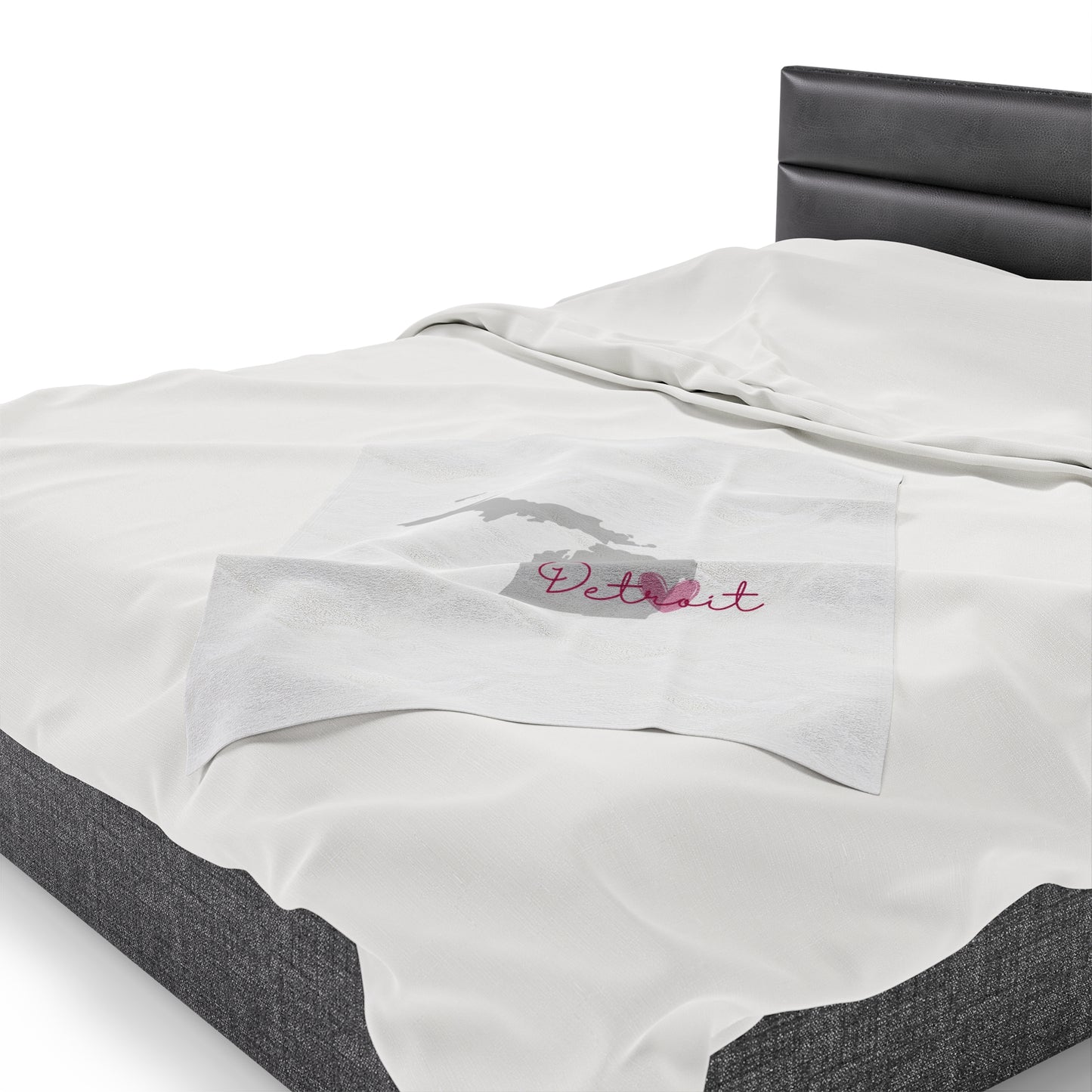 Couverture en peluche en velours personnalisée avec ville et état