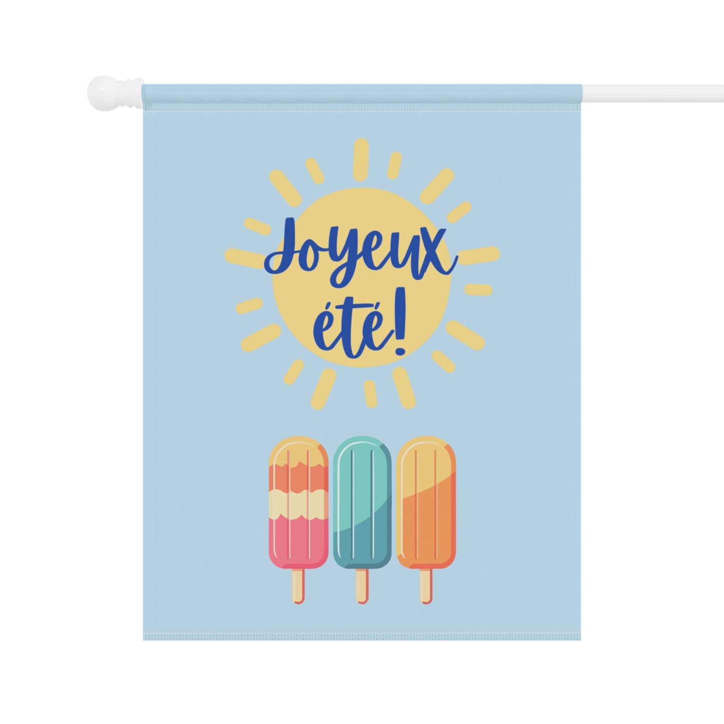 Joyeux été Summer Garden Banner, French Outdoor Decor for Gardens and Porches, Seasonal Home Decor, Patio Banner, drapeau de jardin français