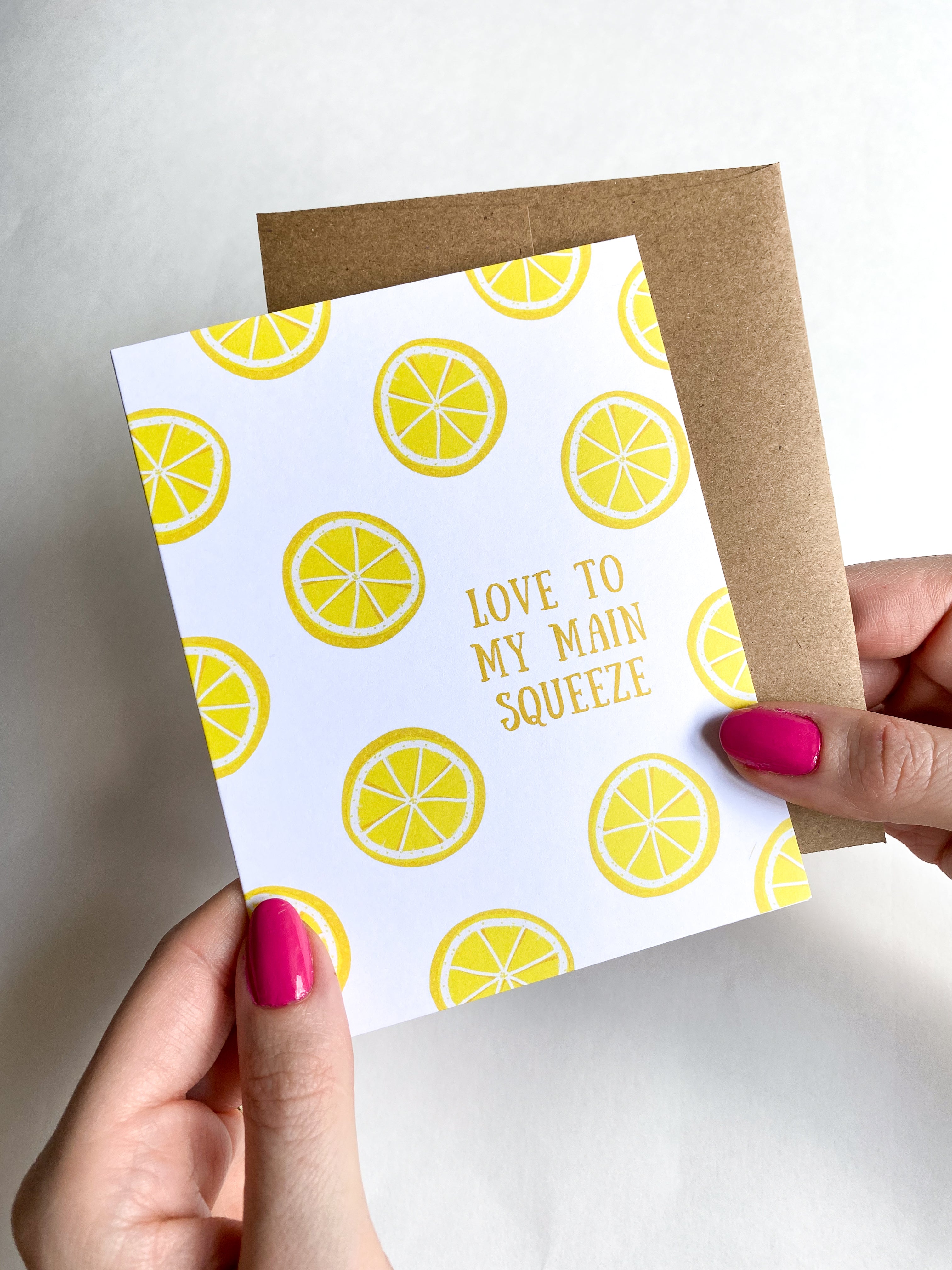 Main Squeeze Lemon Valentines Card, Funny Anniversary Card, Just Because Card