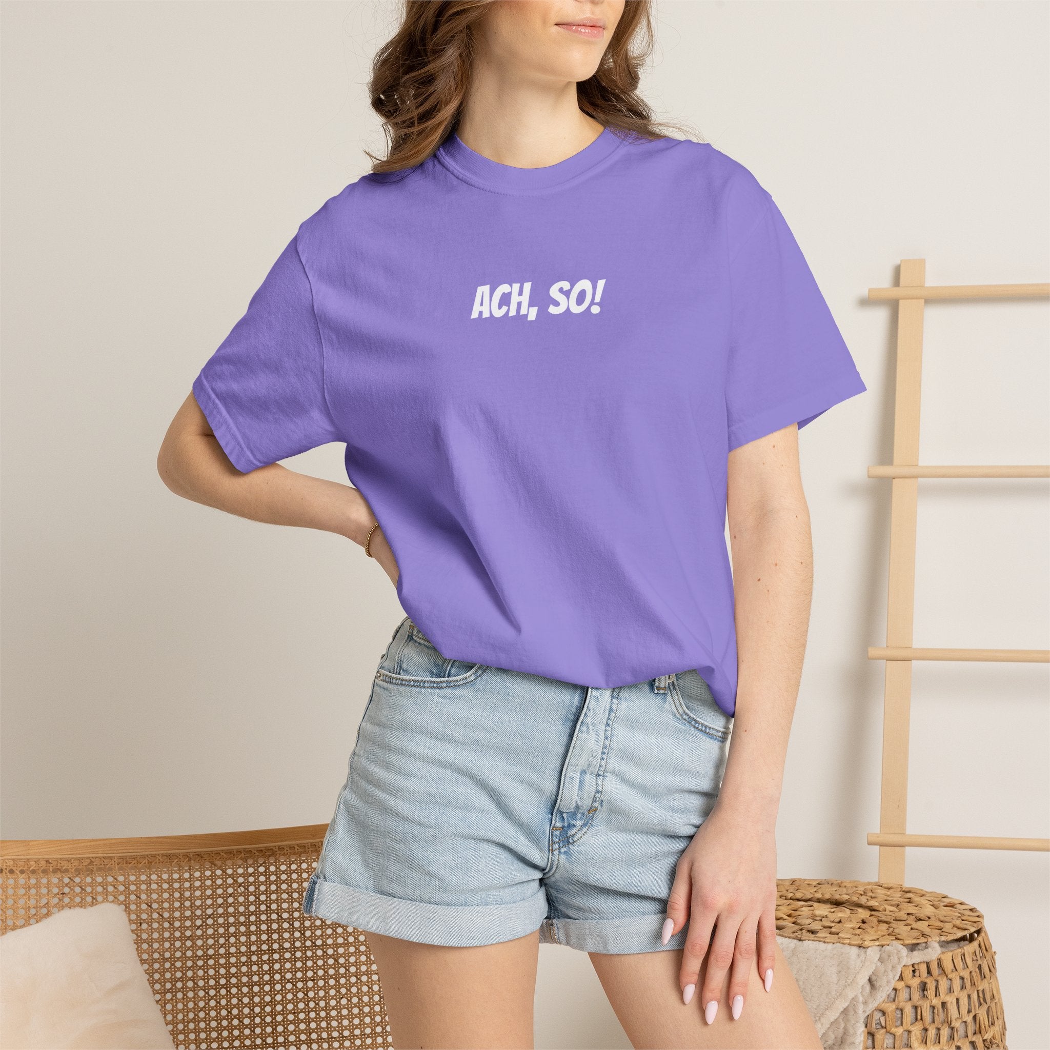 Ach, so! German saying T-Shirt, Minimalist Unisex Retro Phrase Tee