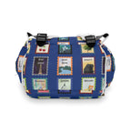 Great Lakes blue Michigan Postage Stamps Diaper Backpack, Blue Travel Stamp Print Multifunctional Baby Bag for Michganders