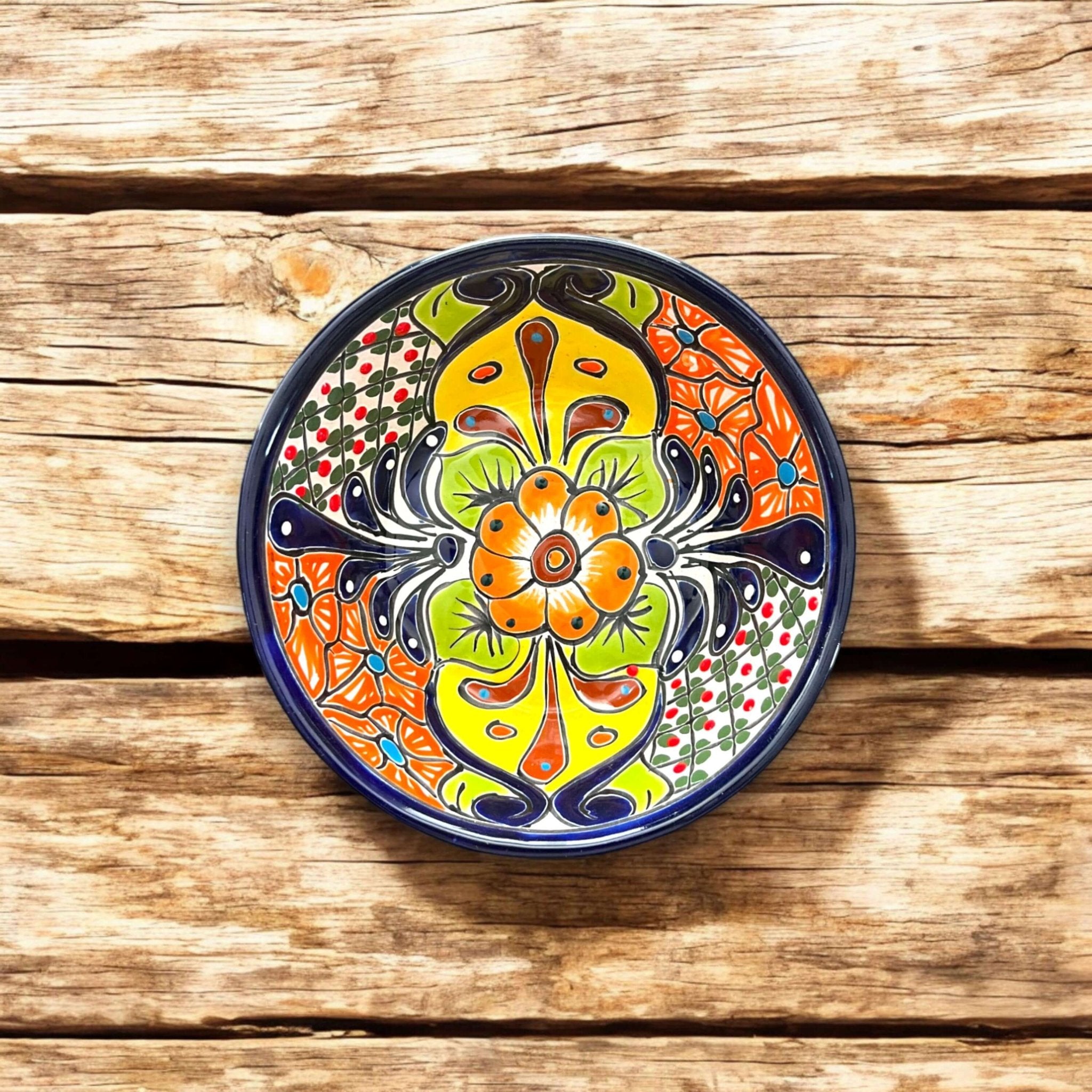 7.5" Talavera Soup Bowl | Handmade Mexican Dinnerware Talavera Bowl La Vie Bien 7.5" Talavera Soup Bowl | Handmade Mexican Dinnerware