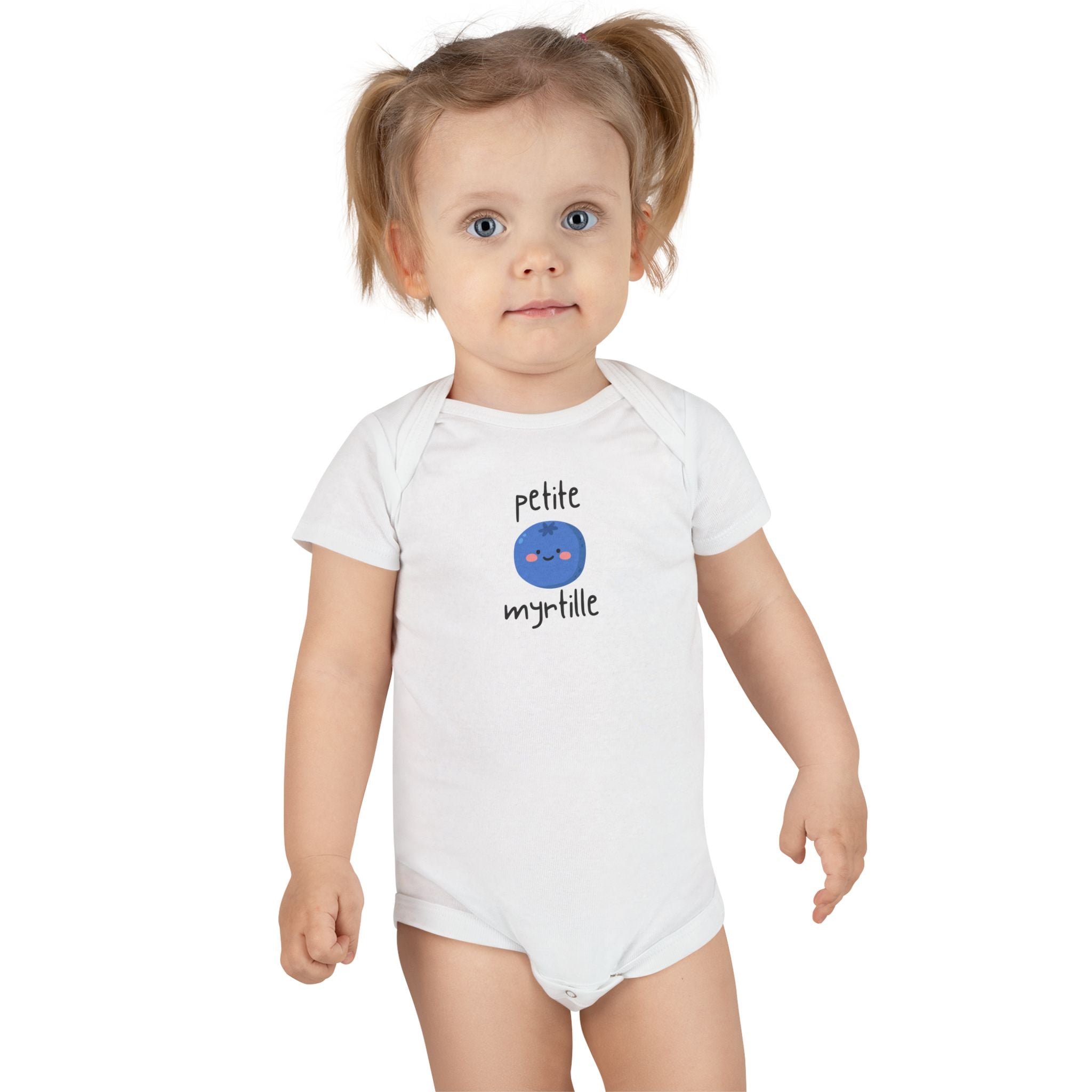 Baby Onesie with 'petite myrtille' Cute Blueberry Graphic — Infant Bodysuit