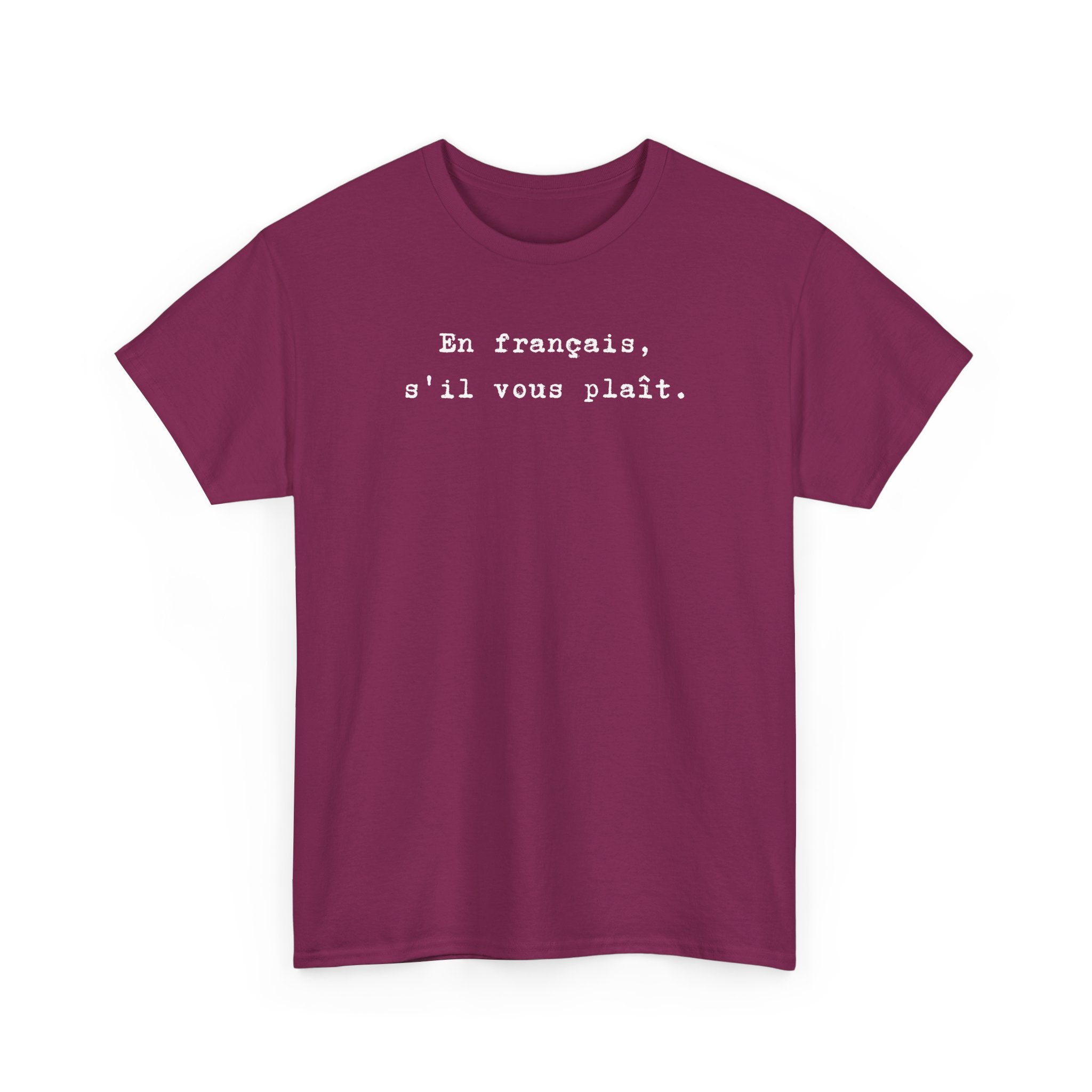 En français s'il vous plaît t-shirt, top for French teacher or French student, Francophone