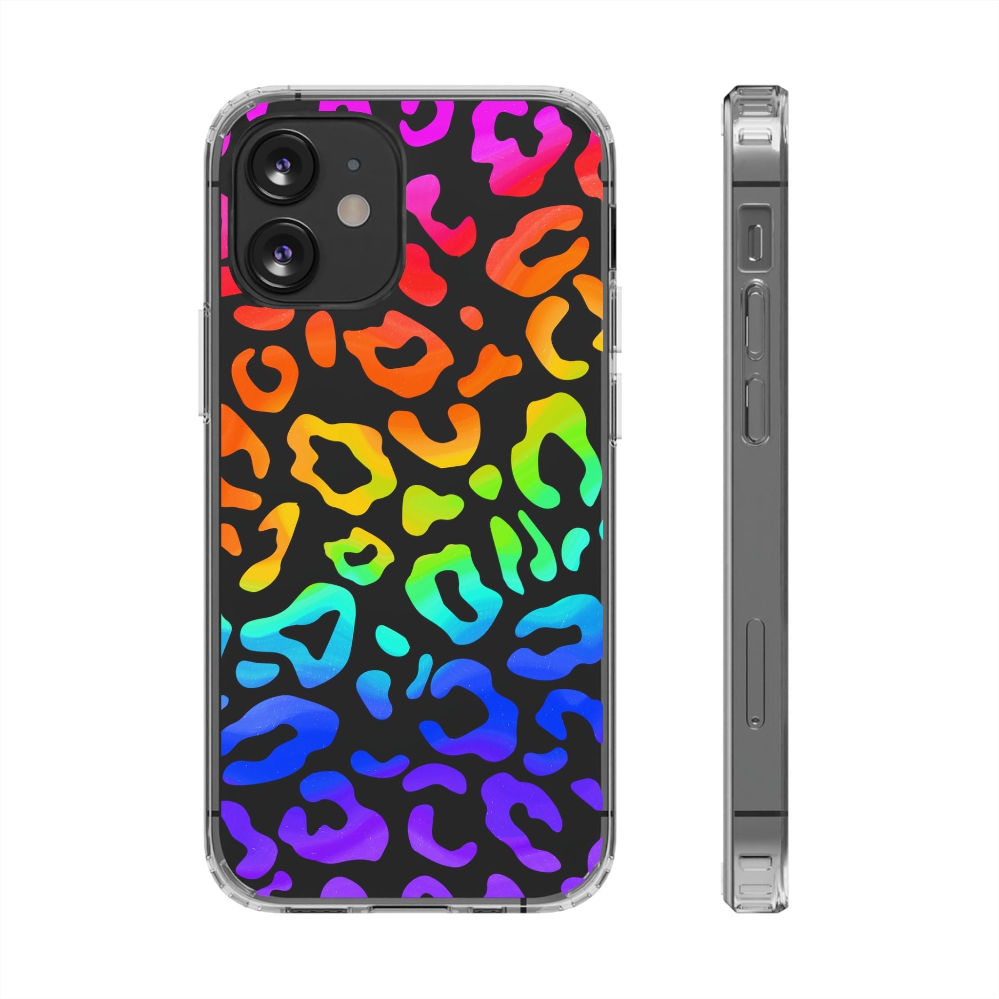 Bespattered Facade Watercolor Rainbow Leopard Clear Case