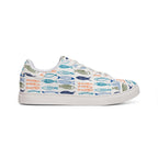 Women's fishy sardines Low-Top lace up Sneakers, Coastal Fish Print Leather Casual Trainers
