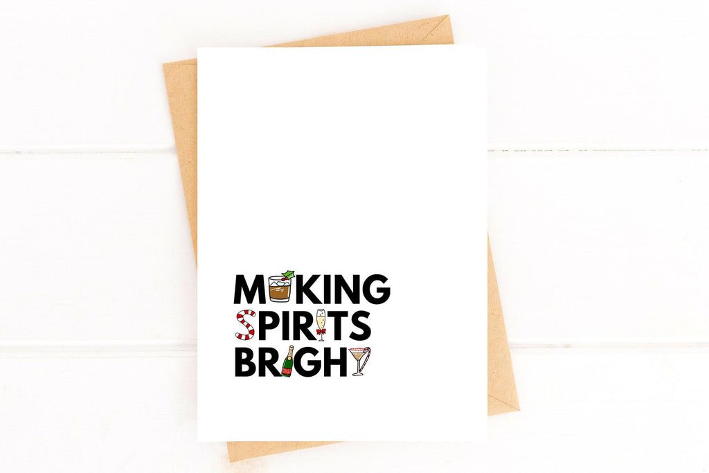 Making Spirits Bright Card Holiday Card Funny Christmas Card Funny Holiday Card