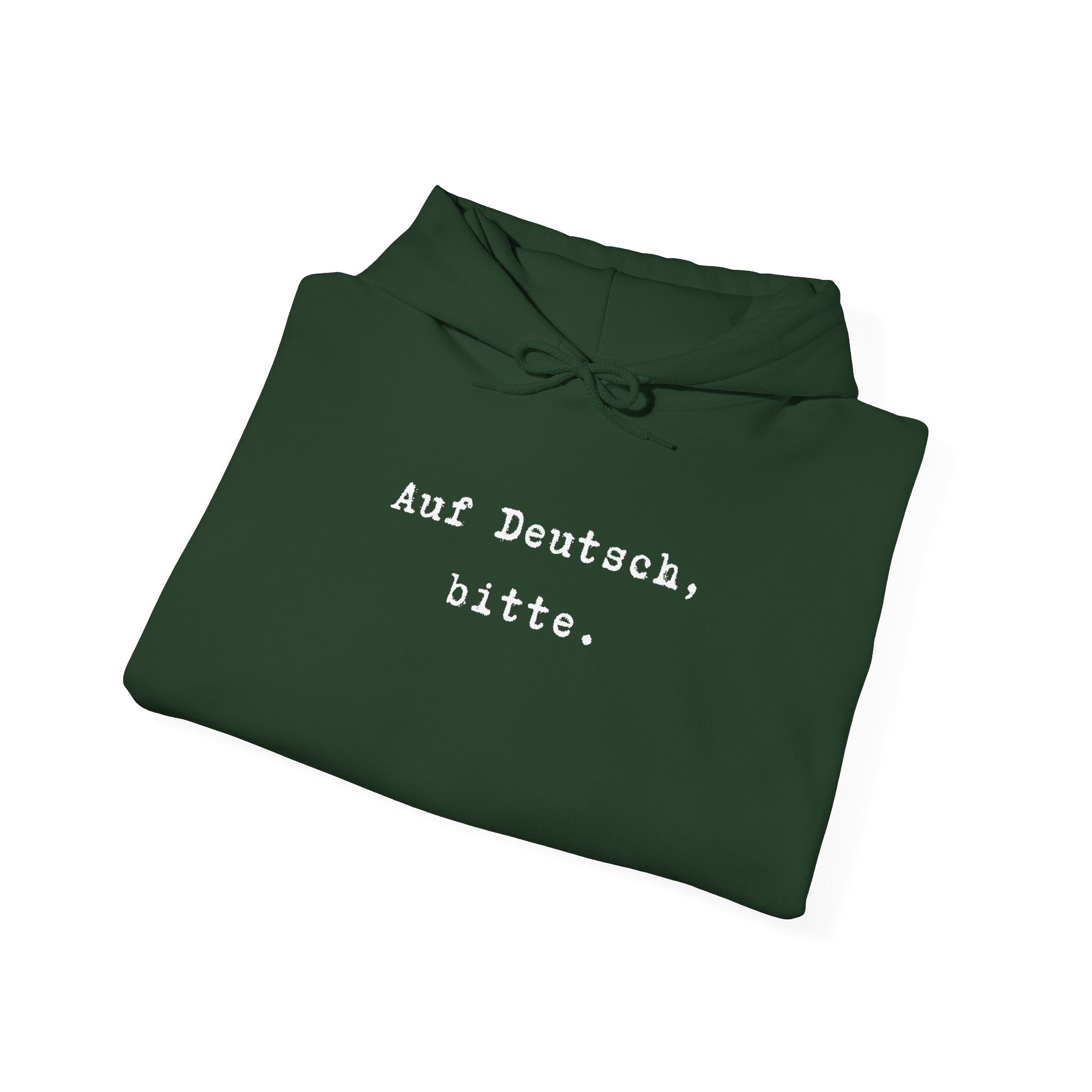 Auf Deutsch bitte Hoodie, Minimal Text Design, German Phrase Pullover
